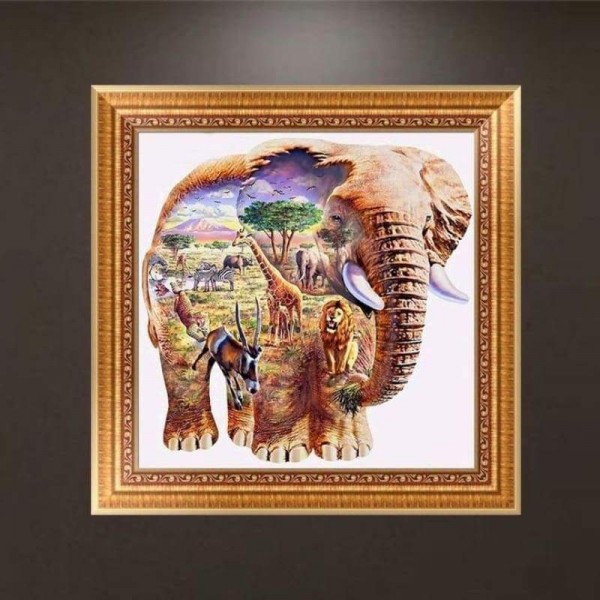 Nieuwe beste moderne kunst olifant diy volledige boor - 5D diamant schilderij kits QB5396