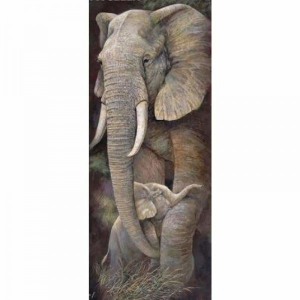 Volledige boor - 5D DIY Diamond Painting Kits Warm Animal Elephants Family