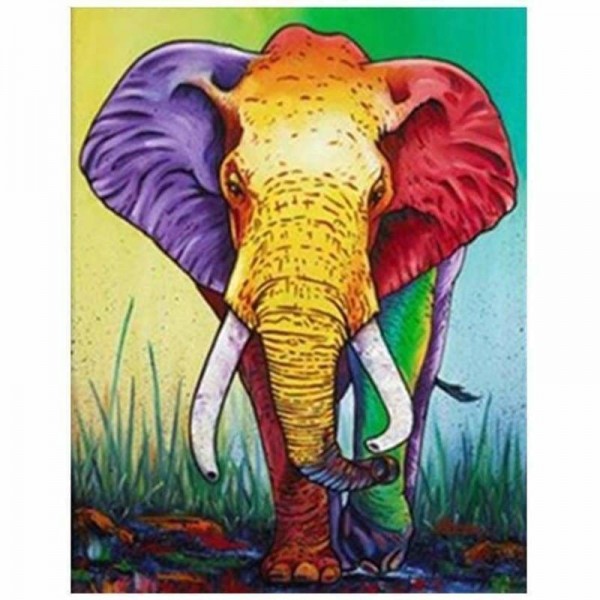 Volledige boor - 5D DIY Diamond Painting Kits Artistiek Kleurrijk Olifant
