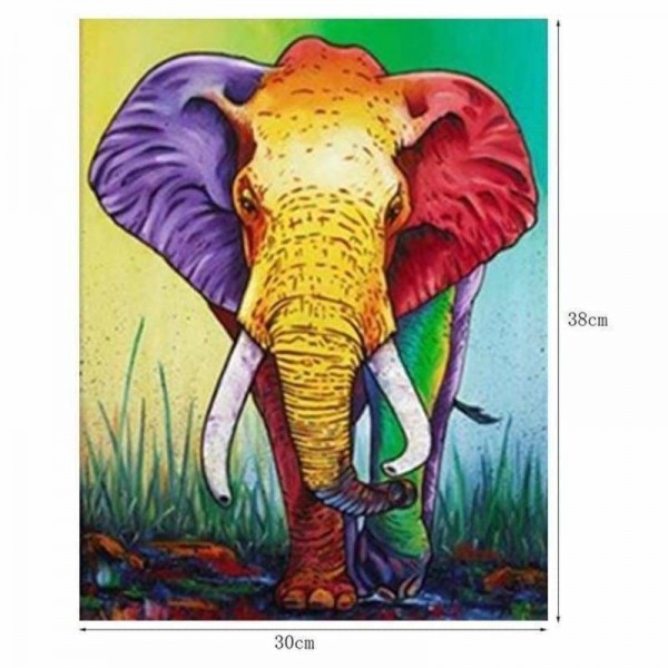 Volledige boor - 5D DIY Diamond Painting Kits Artistiek Kleurrijk Olifant