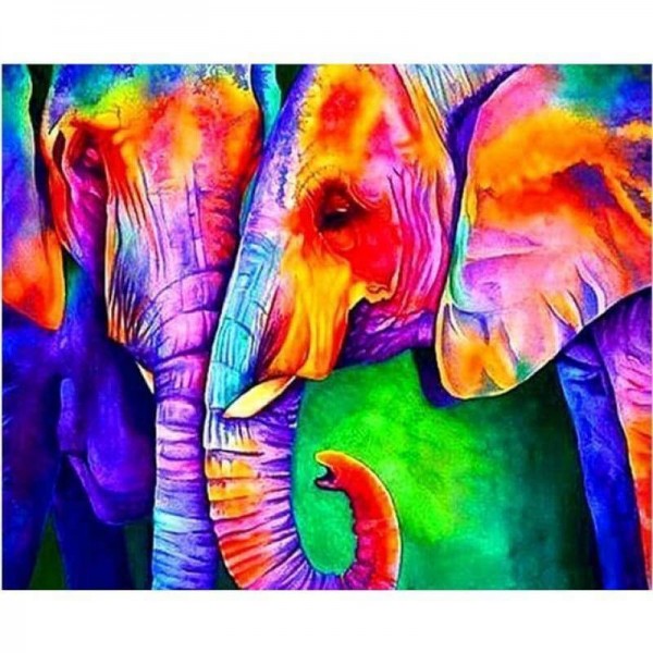 Volledige boor - 5D DIY Diamond schilderij kleur olifant borduurpakketten aquarel