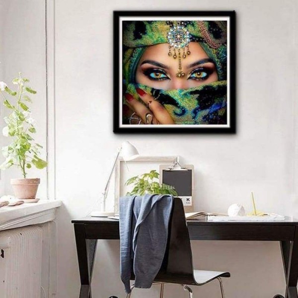 Volledige boor - 5D DIY Diamond Painting Kits Mysterieuze gemaskerde schoonheidsogen