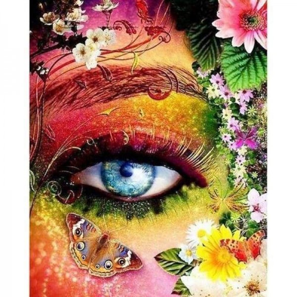 Volledige boor - 5D DIY Diamond Painting Kits Mooie kleurrijke ogen vlinder