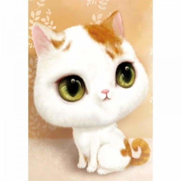 Volledige boor - 5D DIY Diamond Painting Kits Cartoon Cute Big Eyes Cat