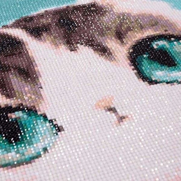 Volledige boor - 5D DIY Diamond Painting Kits Cartoon Cute Big Eyes Cat