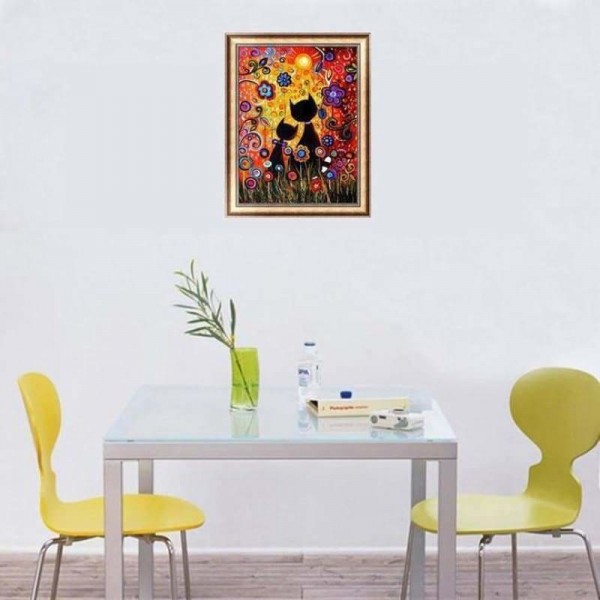 Abstracten getekende katten