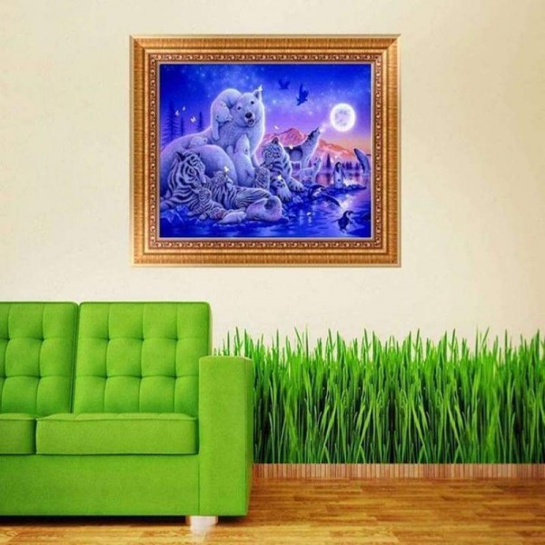 Volledige boor - 5D DIY Diamond Painting Kits Amaizng Safari Wildlife Moon