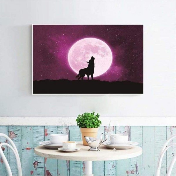Volledige boor - 5D DIY Diamond Painting Kits Dream Moon Wolf Starry Sky