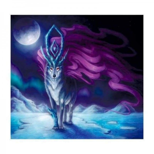 Volledige boor - 5D DIY Diamond Painting Kits Dream Moon King Of Wolf