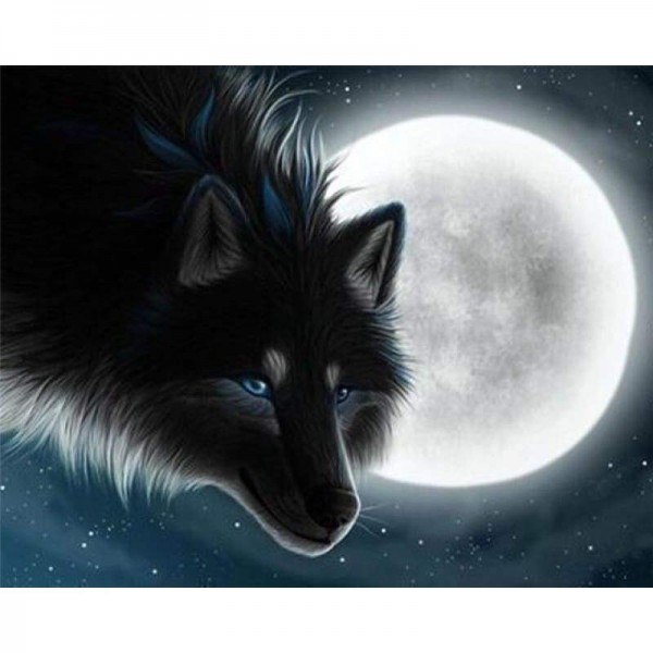 Volledige boor - 5D DIY Diamond Painting Kits Dream Moon Cool Wolf