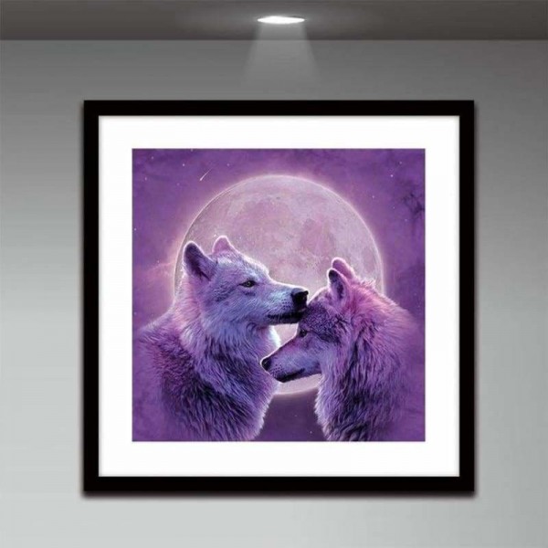 Volledige boor - 5D DIY Diamond Painting Kits Dream Moon Wolf Lover