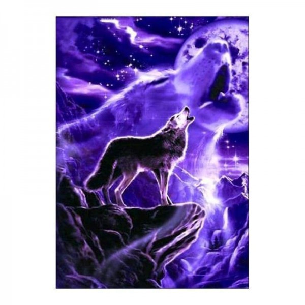 Volledige boor - 5D DIY Diamond Painting Kits Dream Cloud Moon Wolf