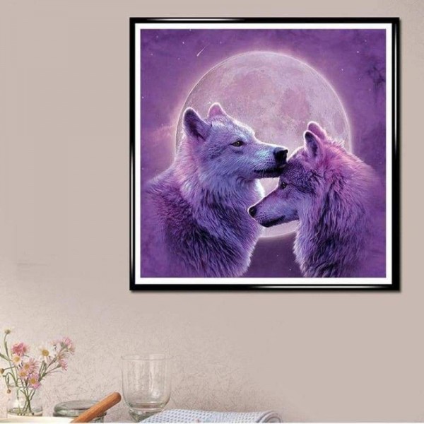Volledige boor - 5D DIY Diamond Painting Kits Dream Moon Wolf Lover