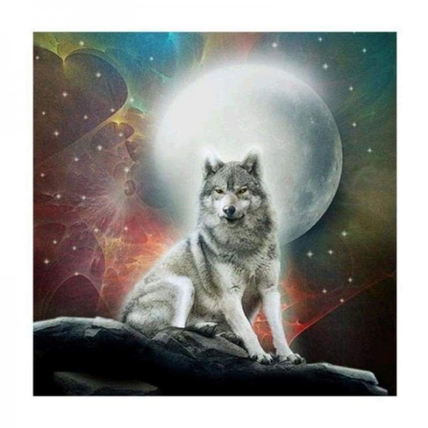 Volledige boor - 5D DIY Diamond Painting Kits Dream Moon Wolf