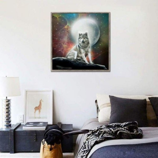 Volledige boor - 5D DIY Diamond Painting Kits Dream Moon Wolf