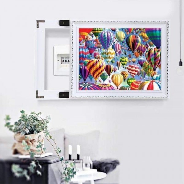 Volledige boor - 5D DIY Diamond Painting Kits Kleurrijke Cartoon heteluchtballonnen in de lucht