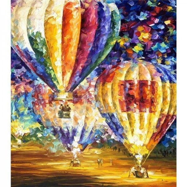 Volledige boor - 5D Diamond Painting Kits Gekleurde tekening Heteluchtballon in de lucht