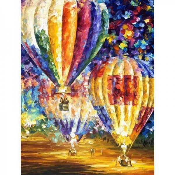 Volledige boor - 5D Diamond Painting Kits Gekleurde tekening Heteluchtballon in de lucht