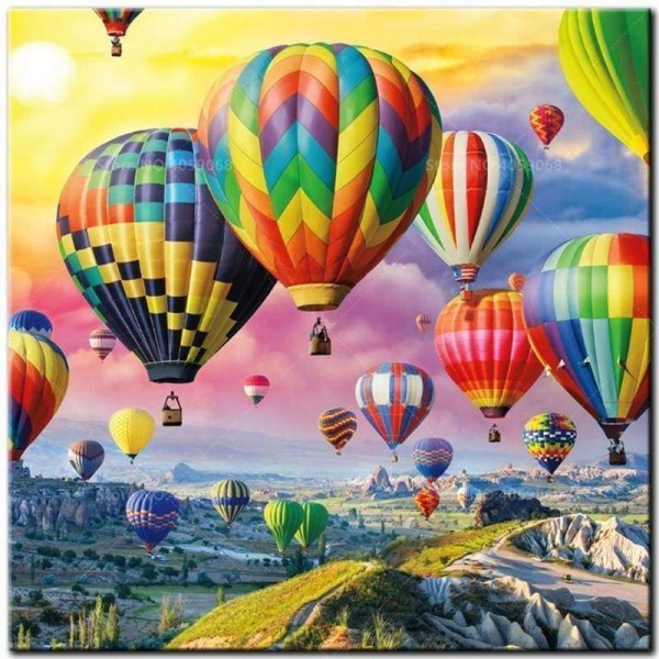 Hete luchtballon volledige boor-5D DIY Diamond schilderij borduurpakketten NB0301