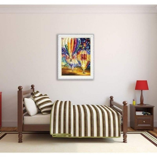 Volledige boor - 5D Diamond Painting Kits Gekleurde tekening Heteluchtballon in de lucht