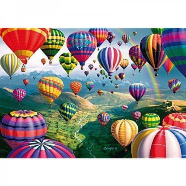 Volledige boor - 5D DIY Diamond Painting Kits Cartoon heteluchtballon in de lucht