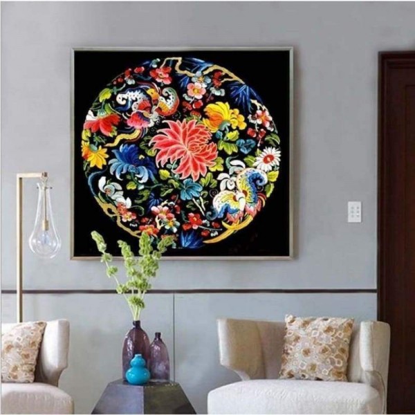 Volledige boor - 5D DIY Diamond Painting Kits Circle Colorful Lotus