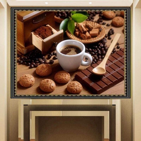 Volledige boor - 5D DIY Diamond Painting Kits Dessert koffiekopje