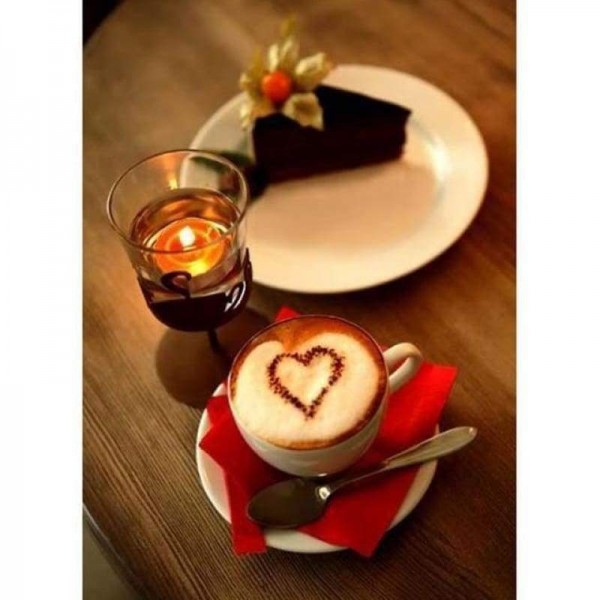 Volledige boor - 5D DIY Diamond Painting Kits Koffiekopje Dessert