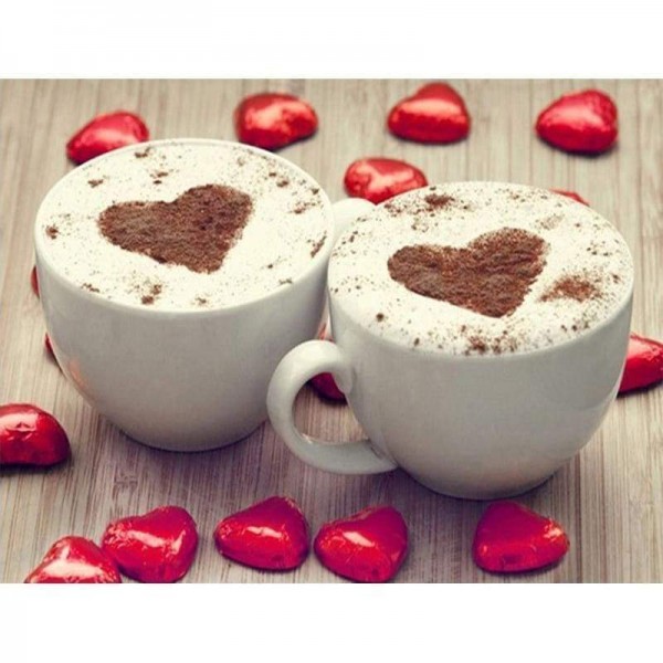 Volledige boor - 5D DIY Diamond Painting Kits Love Heart Coffee Cup