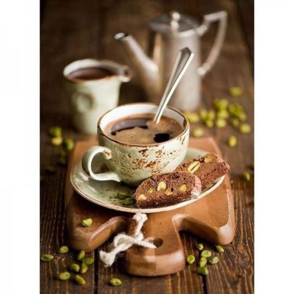 Volledige boor - 5D DIY Diamond Painting Kits Koffiekopje Dessert Servies