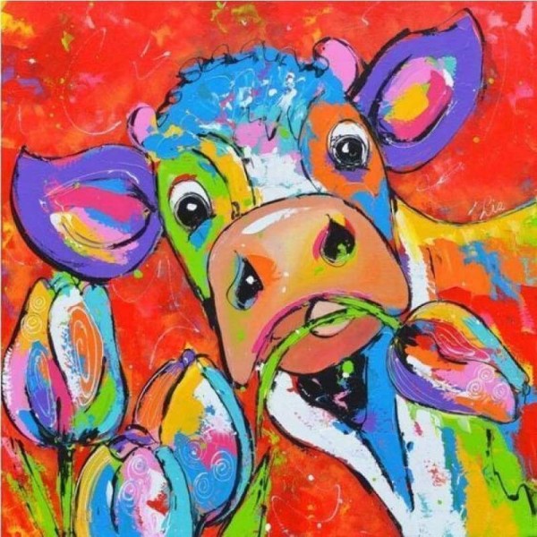 Volledige boor - 5D DIY Diamond Painting Kits Colores Stupid Cow