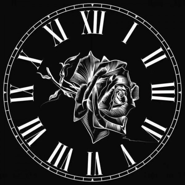 Volledige boor - 5D DIY Diamond Painting Kits Black White Rose Clock