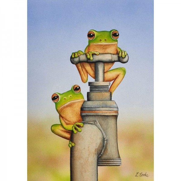Frogs on Tap - Volledige boor diamant schilderij Kit
