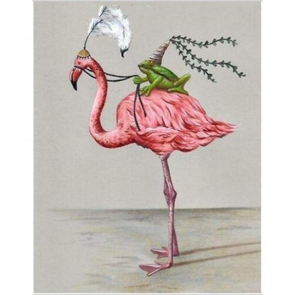 Volledige boor - 5D DIY Diamond Painting Kits Cartoon Funny Frog Flamingo Mounts