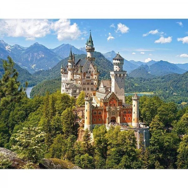 Volledige boor - 5D DIY Diamond Painting Kits Grand Castle Mountain Scene