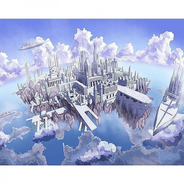 Volledige boor - 5D DIY Diamond Painting Kits Dream Castle in The Sky