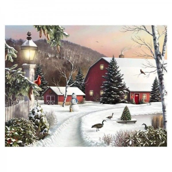 Volledige boor - 5D DIY Diamond Painting Kits Dream Winter Landscape Cottage