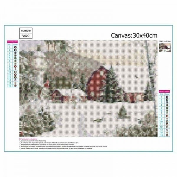Volledige boor - 5D DIY Diamond Painting Kits Dream Winter Landscape Cottage