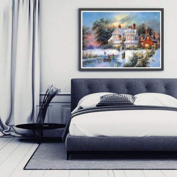 Volledige boor - 5D DIY Diamond Painting Kits Winterlandschap Cottage