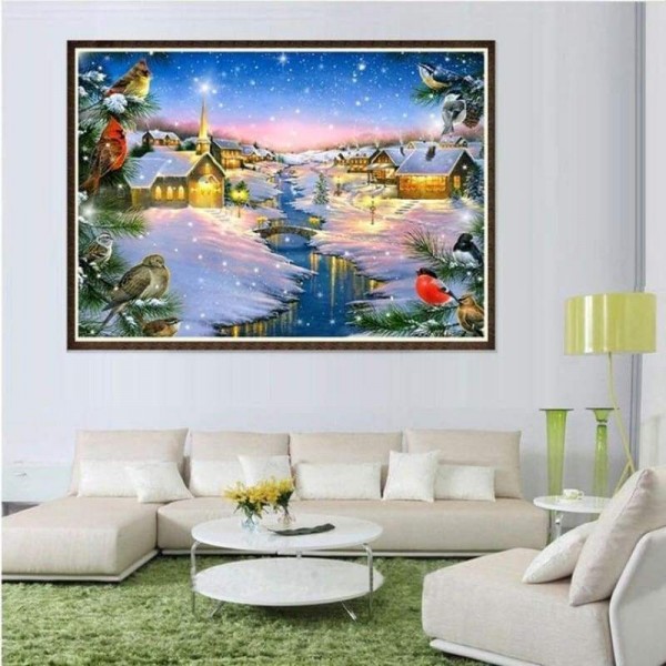 Volledige boor - 5D DIY Diamond Painting Kits Winterlandschap Cottage