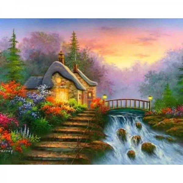 Volledige boor - 5D DIY Diamond Painting Kits Dream Landscape Cottage