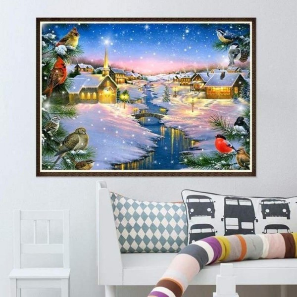 Volledige boor - 5D DIY Diamond Painting Kits Winterlandschap Cottage