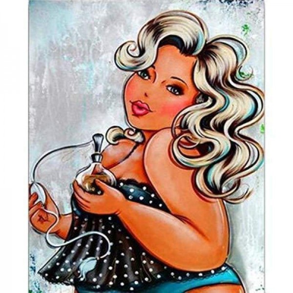 Volledige boor - 5D DIY Diamond Painting Kits Cartoon Fat Woman