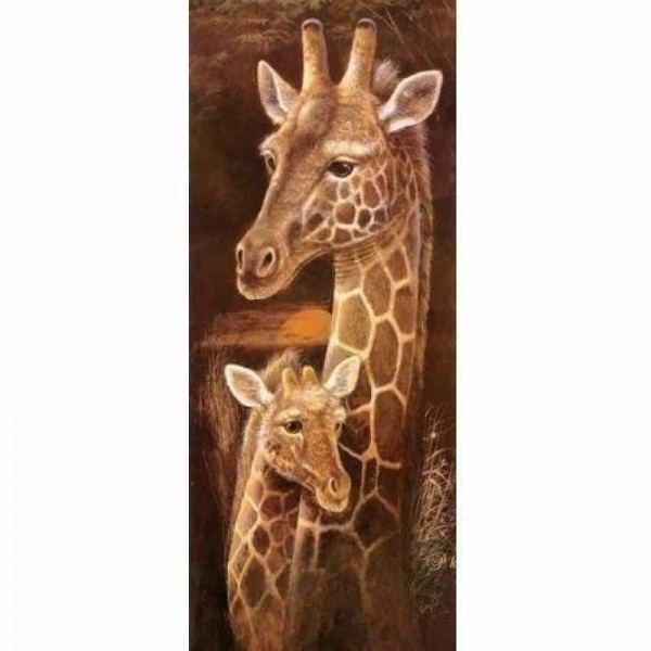 DOUBLE Full Vorm steentjes - 5D DIY Diamond Painting Kits Warm Animal Giraffe Family