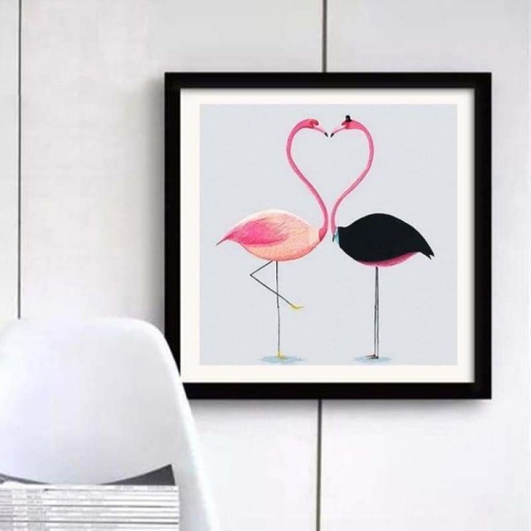 Kussende flamingo's