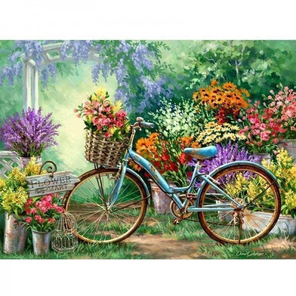 Nieuwe hete verkoop bloemen en fietsen volledige boor - 5D Diy Diamond Painting Kits