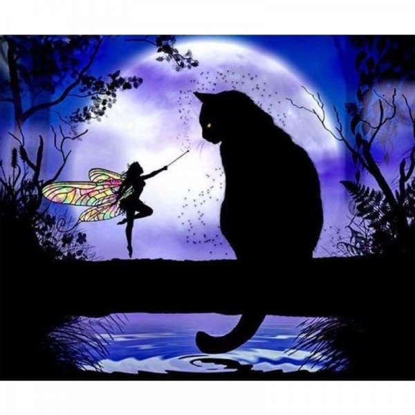 Volledige boor - 5D DIY Diamond Painting Kits Fantasy Dream Cat Fairy