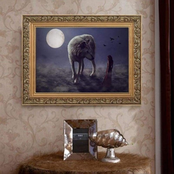 Volledige boor - 5D DIY Diamond Painting Kits Beautiful Fantasy Fairy Wolf