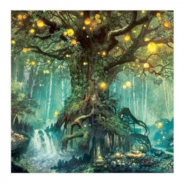 Full Drill - 5D DIY Diamond Painting Kits  Fantasy Magic Lamp Tree