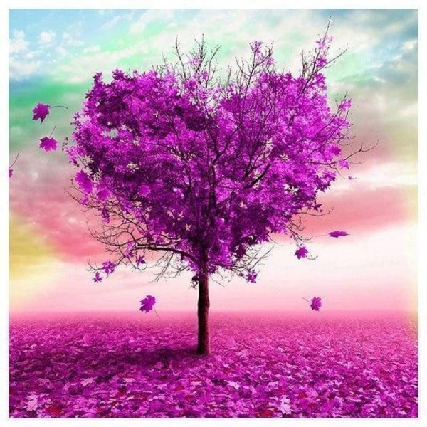 Full Drill - 5D DIY Diamond Painting Kits Fantasy Purple Heart Tree